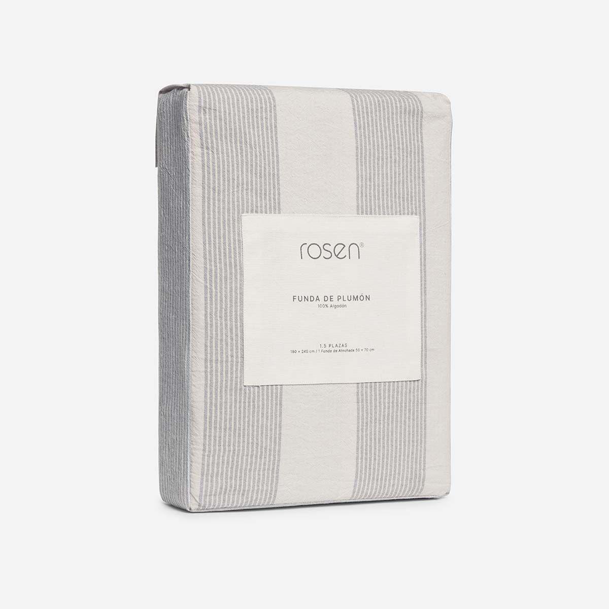 Funda Plumón Algodón Pure Varese Rayas 1,5 Plazas-3