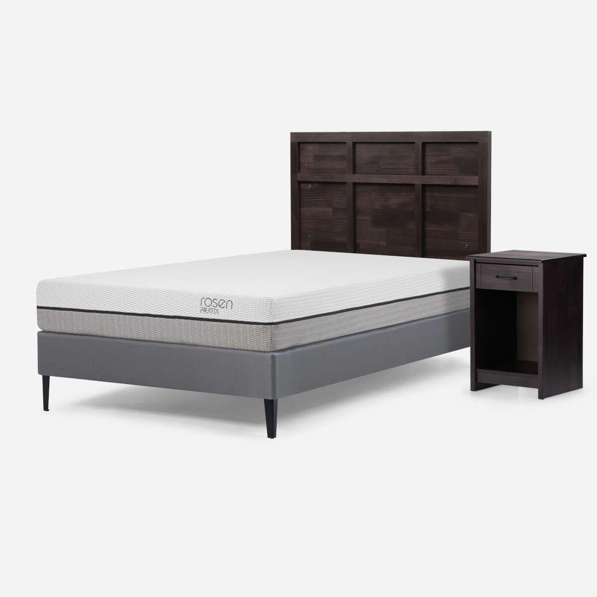 Cama Pratta 1 Plazas + Muebles Robin Chocolate-2