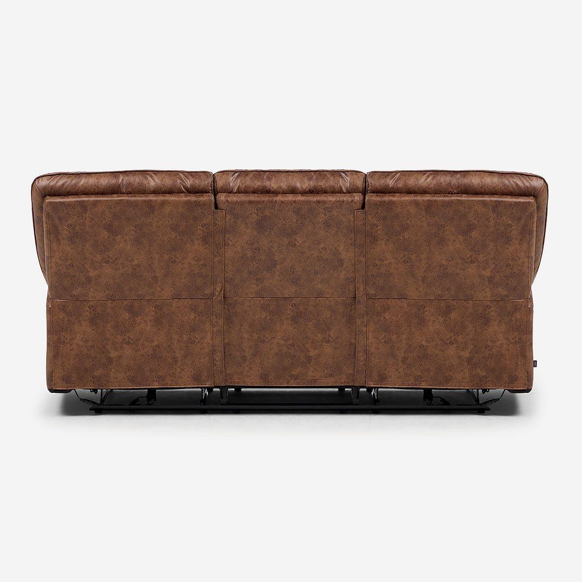 Sofá Reclinable Tolosa 3 Cuerpos Eléctrico Tela Camel-9