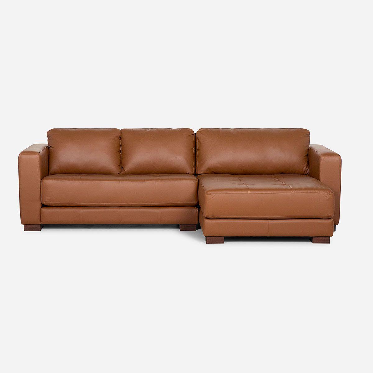 Sofá Seccional Rosen Copeland Derecho Cuero Café-1