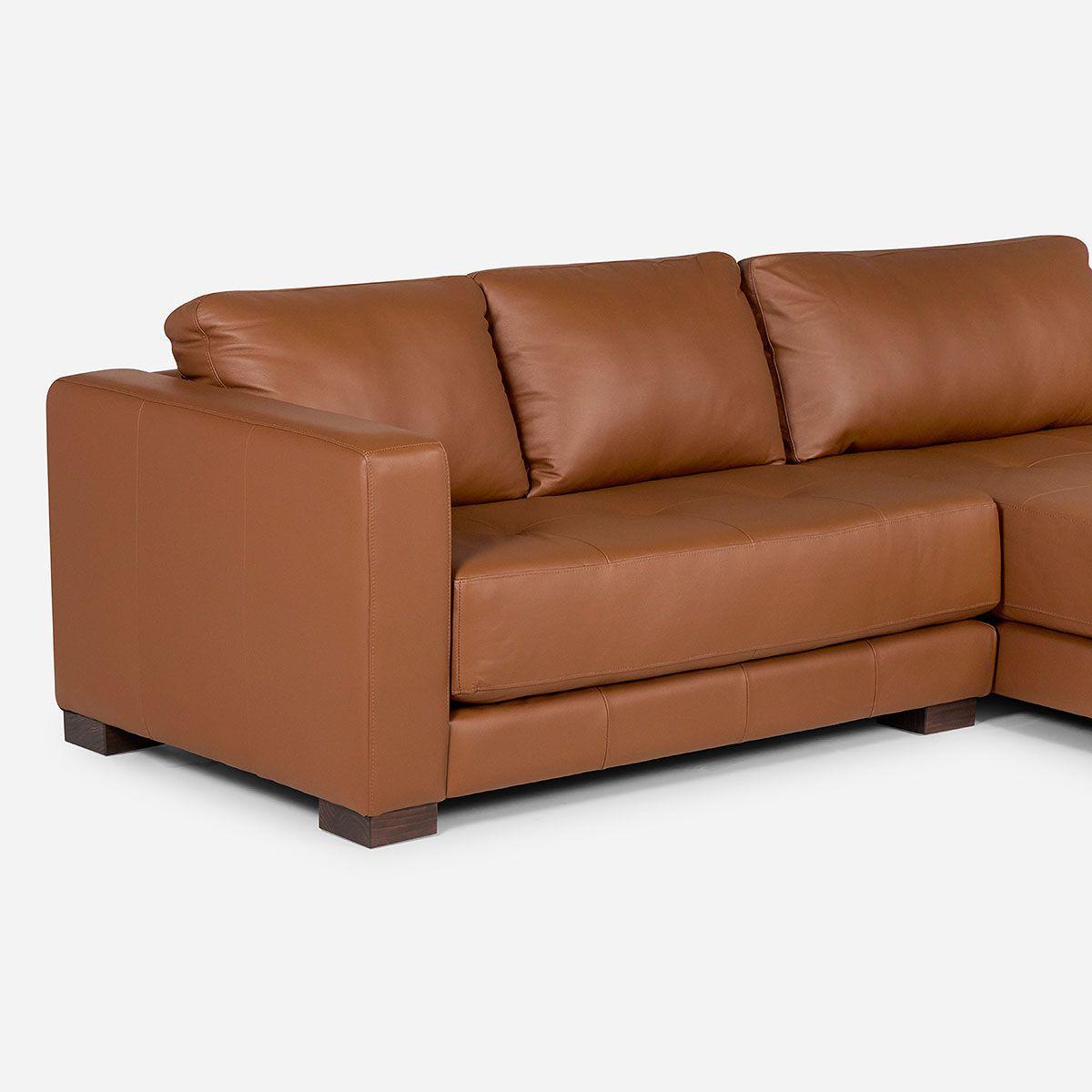 Sofá Seccional Rosen Copeland Derecho Cuero Café-4