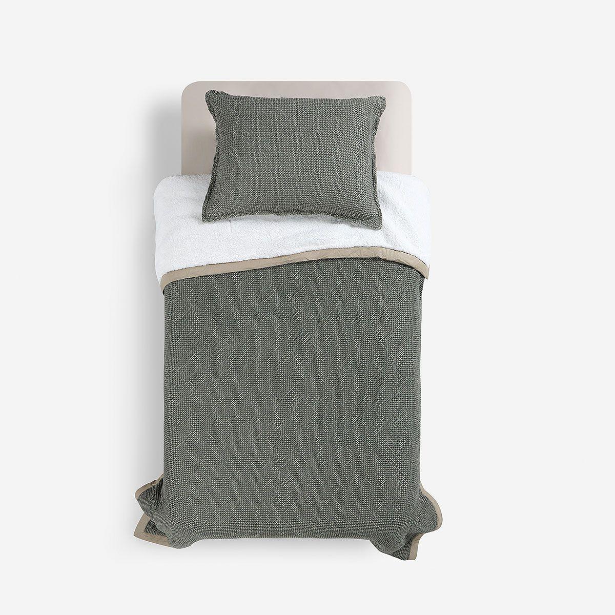 Cobertor Favo Cozy Dark Olive 1.5 Plazas-1