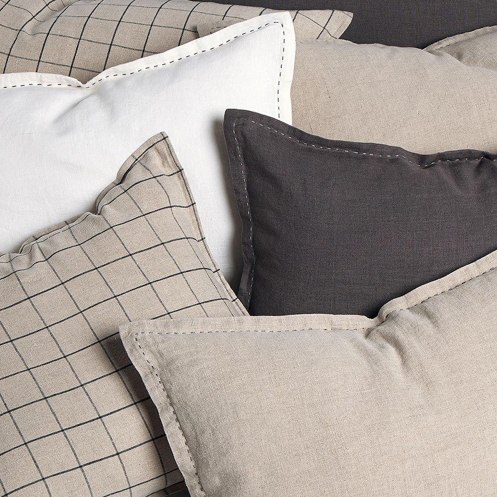 Cojín Froens Lino Cuadrille 85 x 45 cm Beige-4