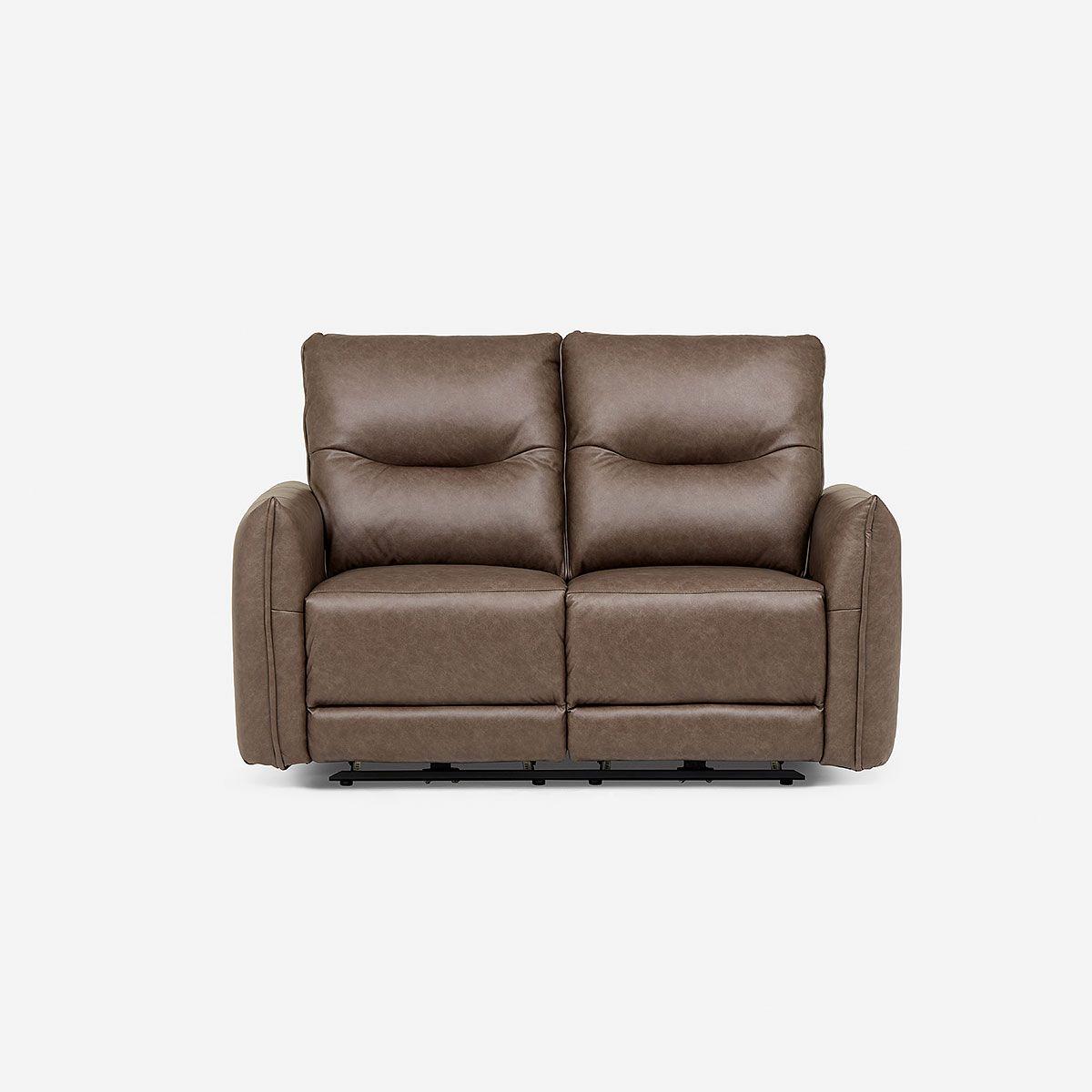 Sofá Reclinable Kano 2 Cuerpos Eléctrico Tela Café-2