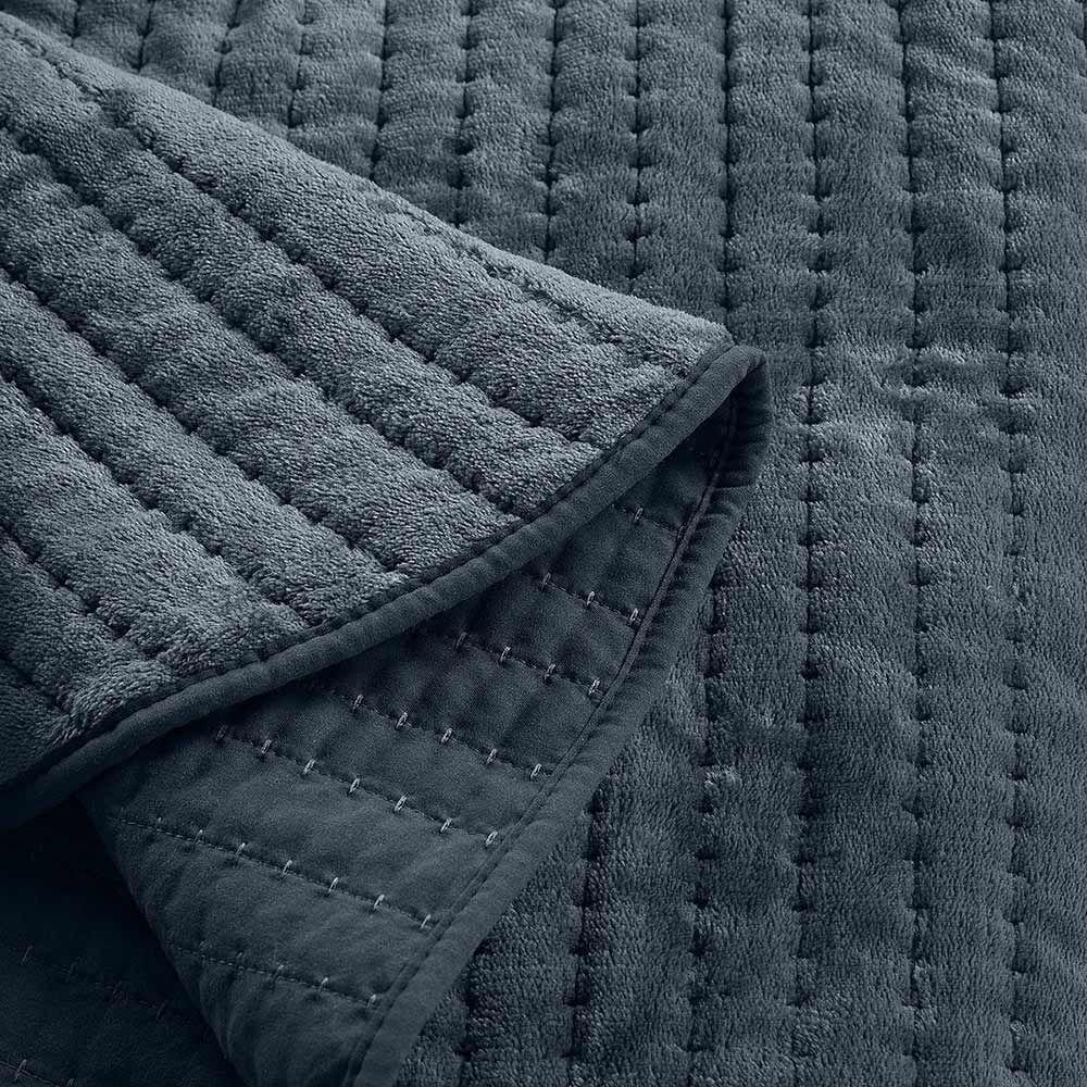 Cubrecama Flannel Supersoft Azul King-3