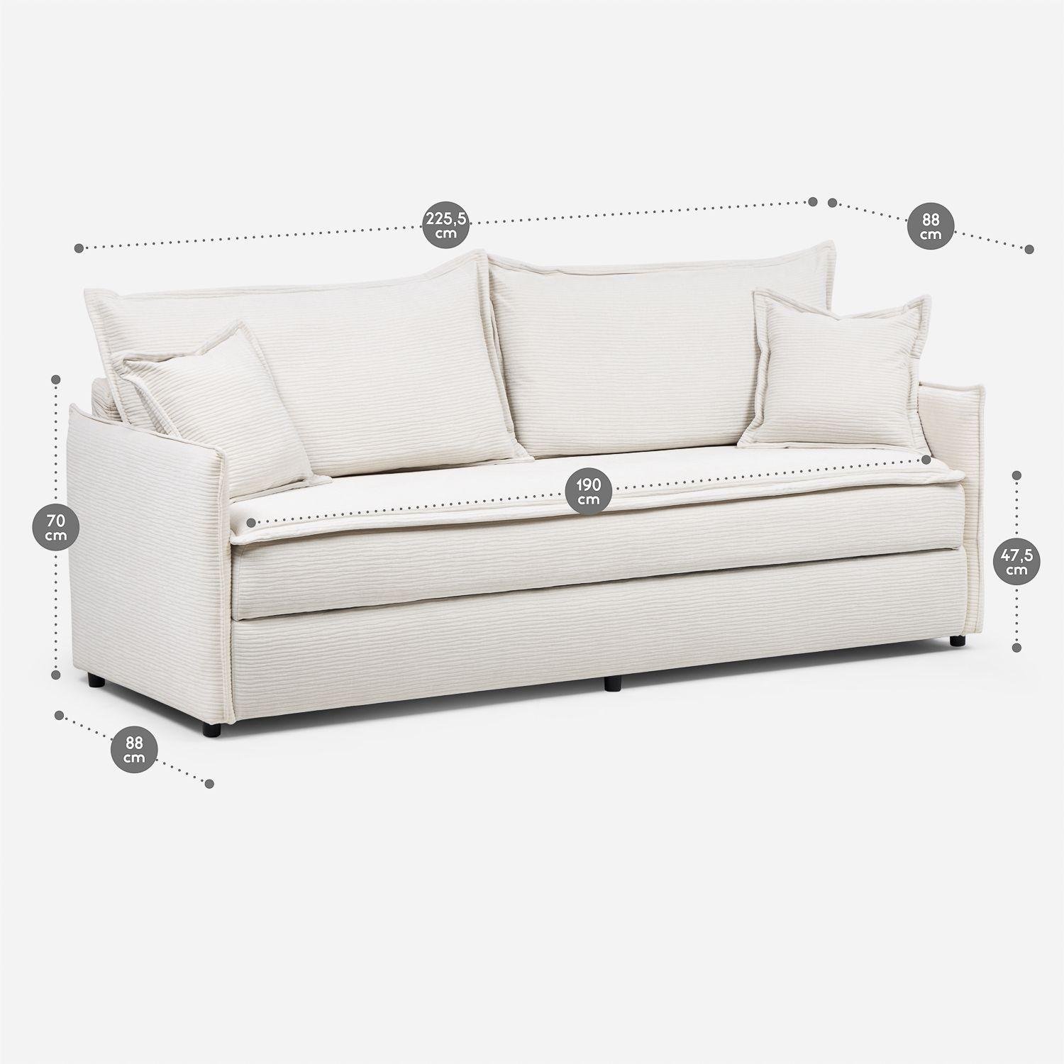 Futón Aosta 3 Cuerpos Tela Blanco-2