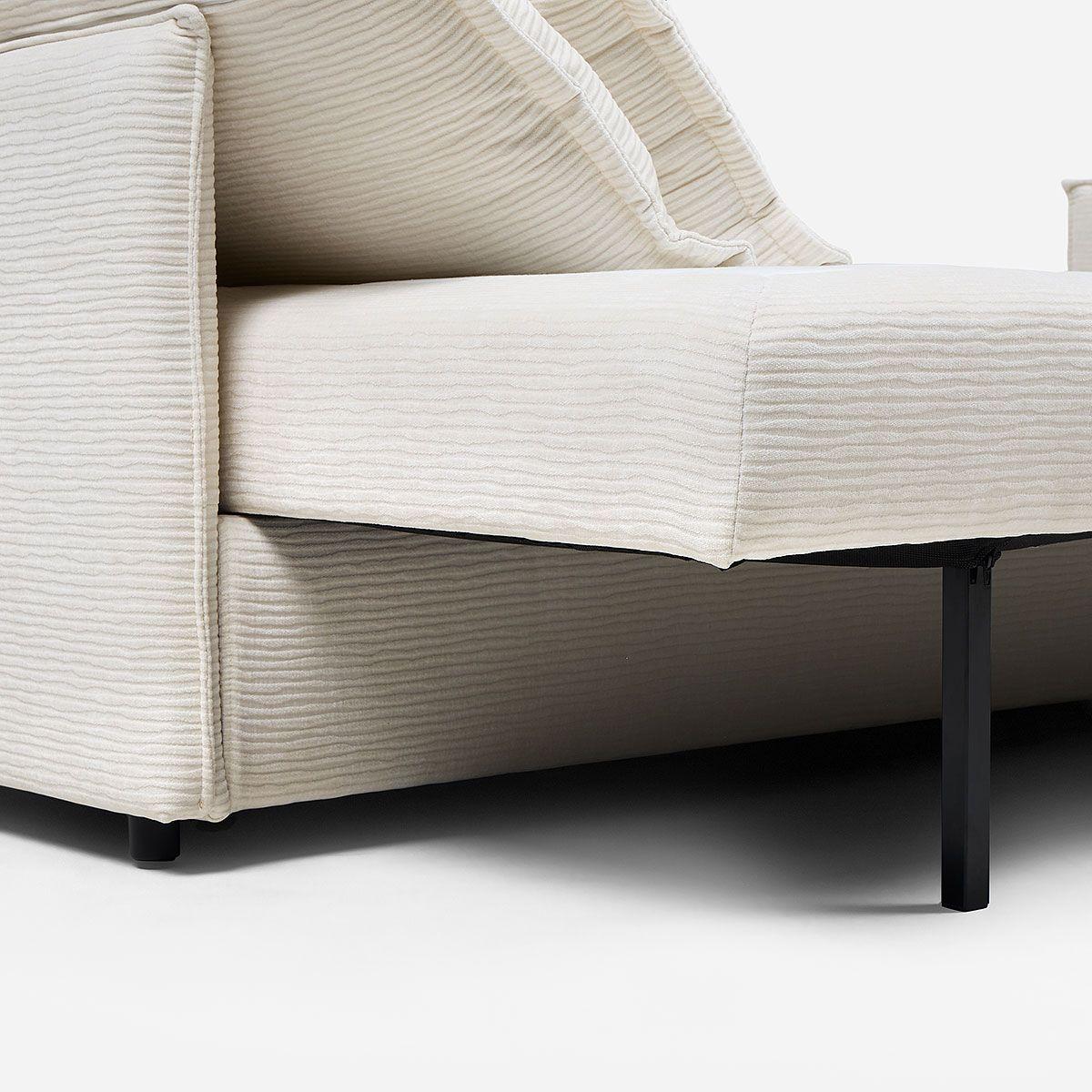 Futón Aosta 3 Cuerpos Tela Blanco-8