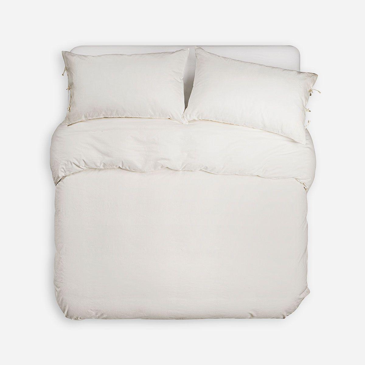 Funda Plumón Rosen Lino-Algodón Pure Liso King Blanco-1