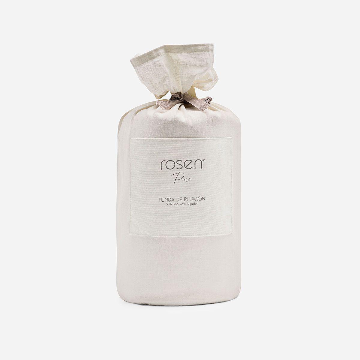 Funda Plumón Rosen Lino-Algodón Pure Liso King Blanco-4