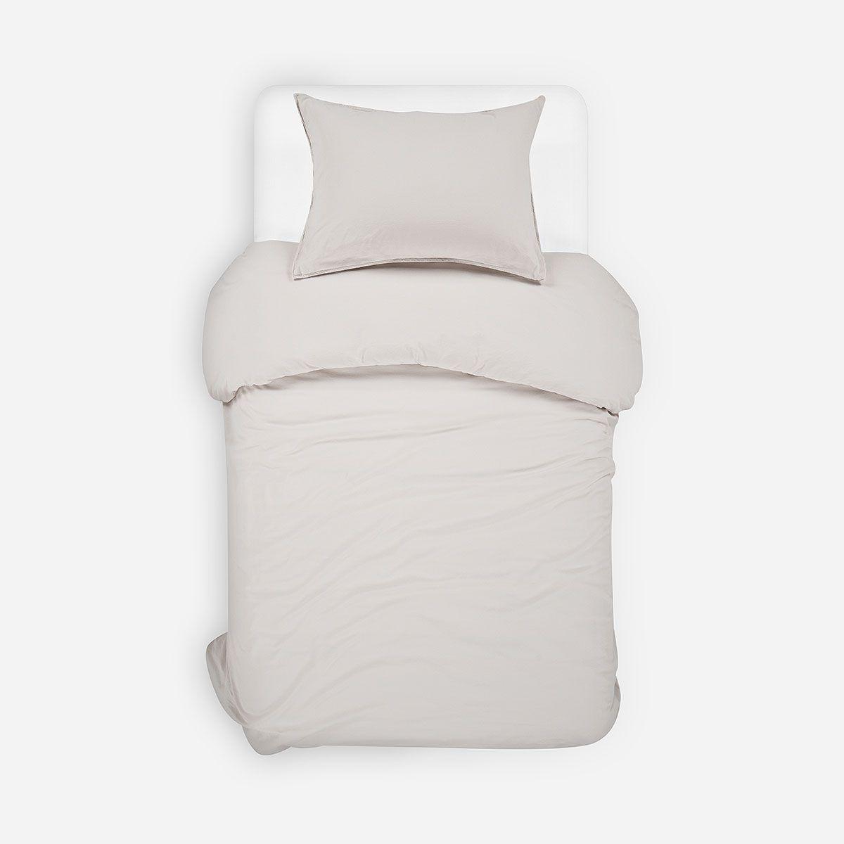 Funda Plumón Froens Algodón Orgánico Gris Perla 1,5 Plazas-0