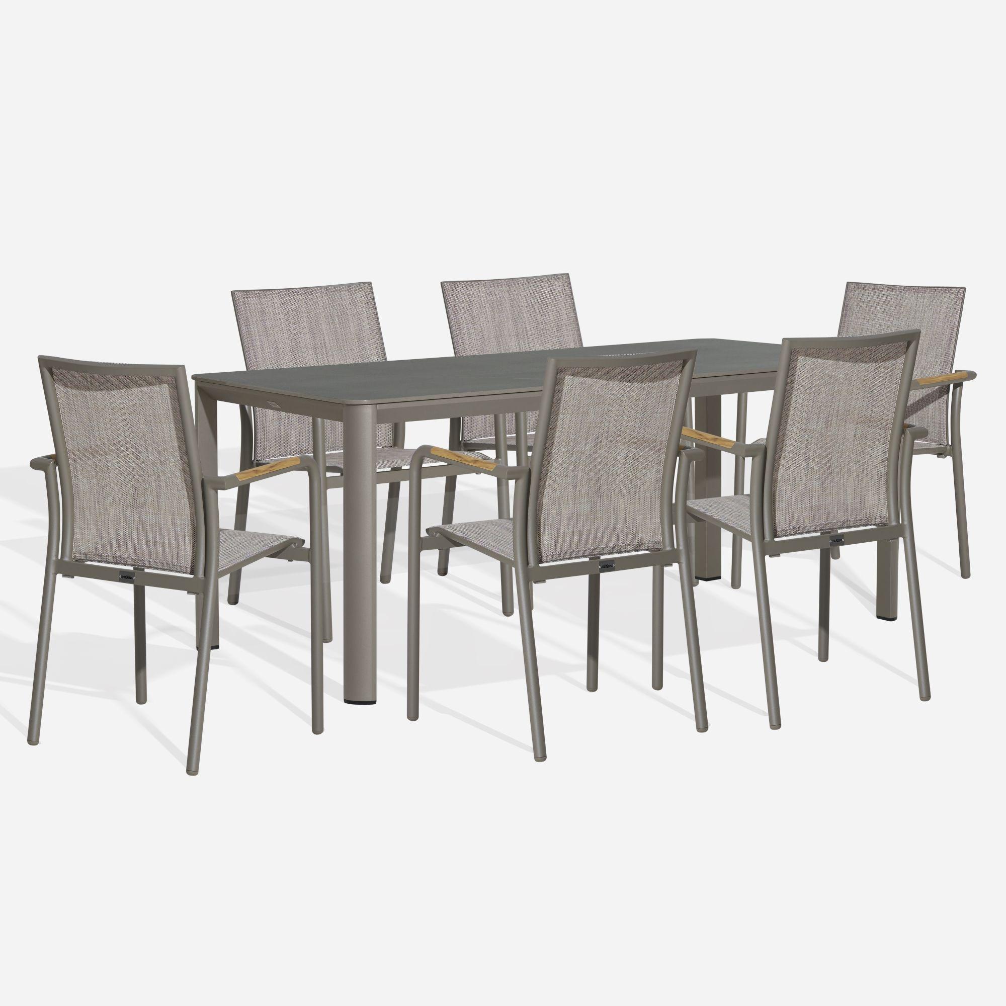 Set Comedor de terraza Salema + 6 Sillas Sanya Gris-0
