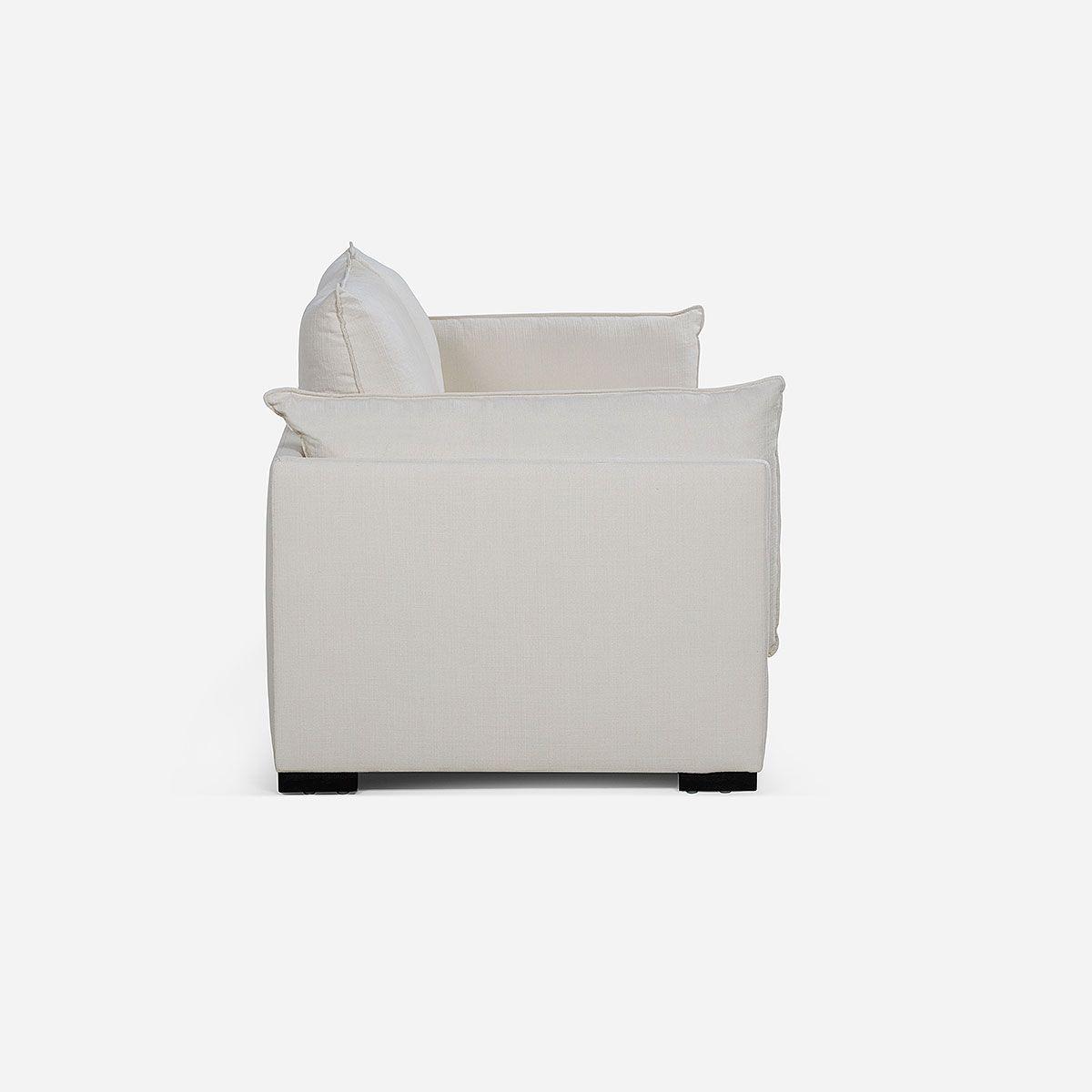 Sofá Rosen Warden 3,5 Cuerpos Tela Blanco-2