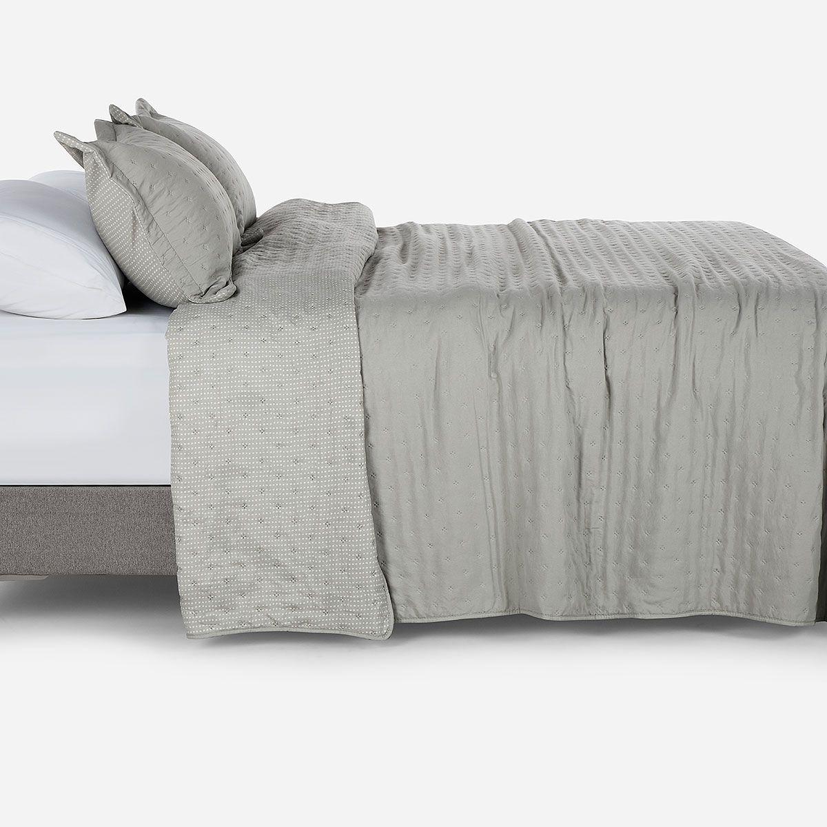 Cubrecama Reversible Supersoft Verde Salvia 2 Plazas-2