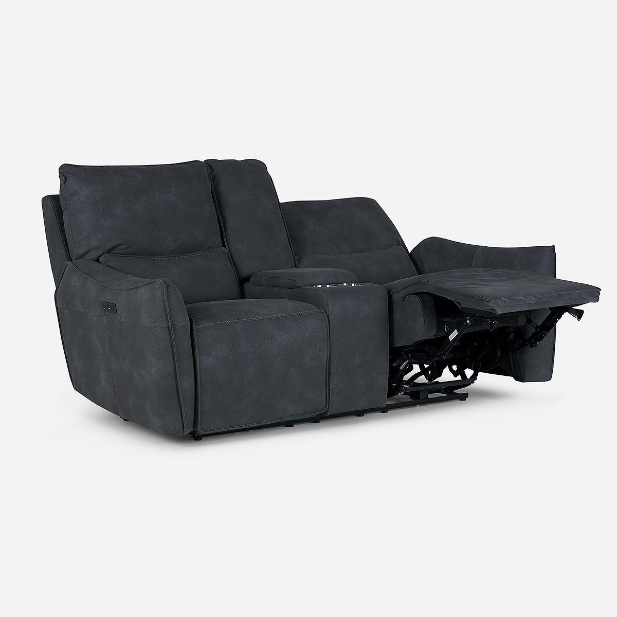 Sofá Reclinable Matt Eléctrico 2 Cuerpos Tela Grafito-3