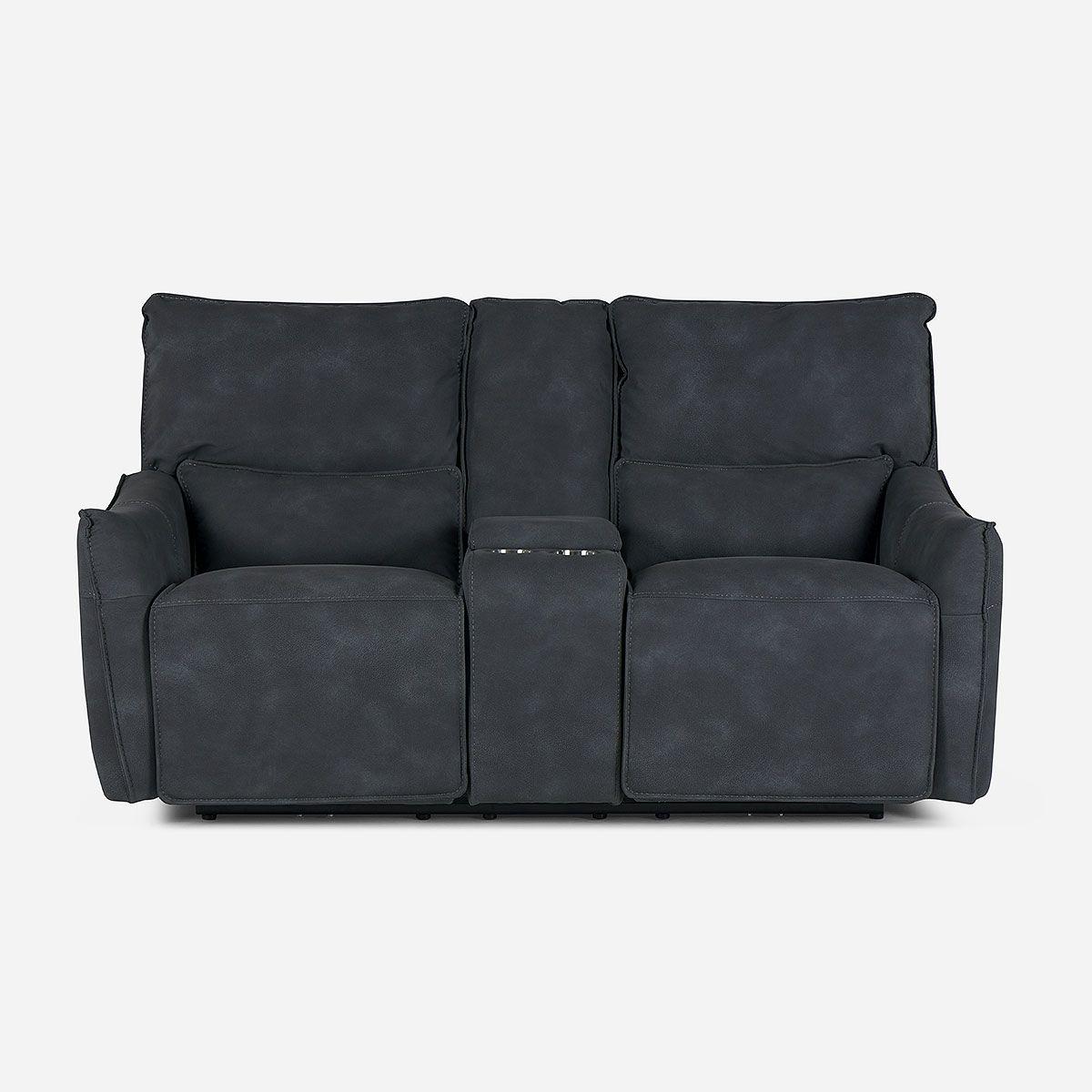 Sofá Reclinable Matt Eléctrico 2 Cuerpos Tela Grafito-4