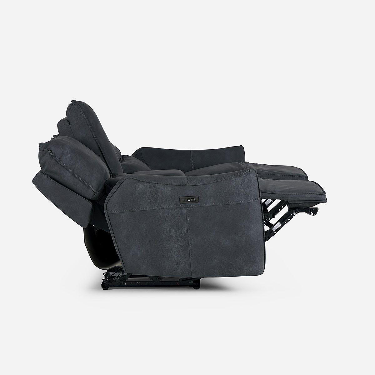 Sofá Reclinable Matt Eléctrico 2 Cuerpos Tela Grafito-6
