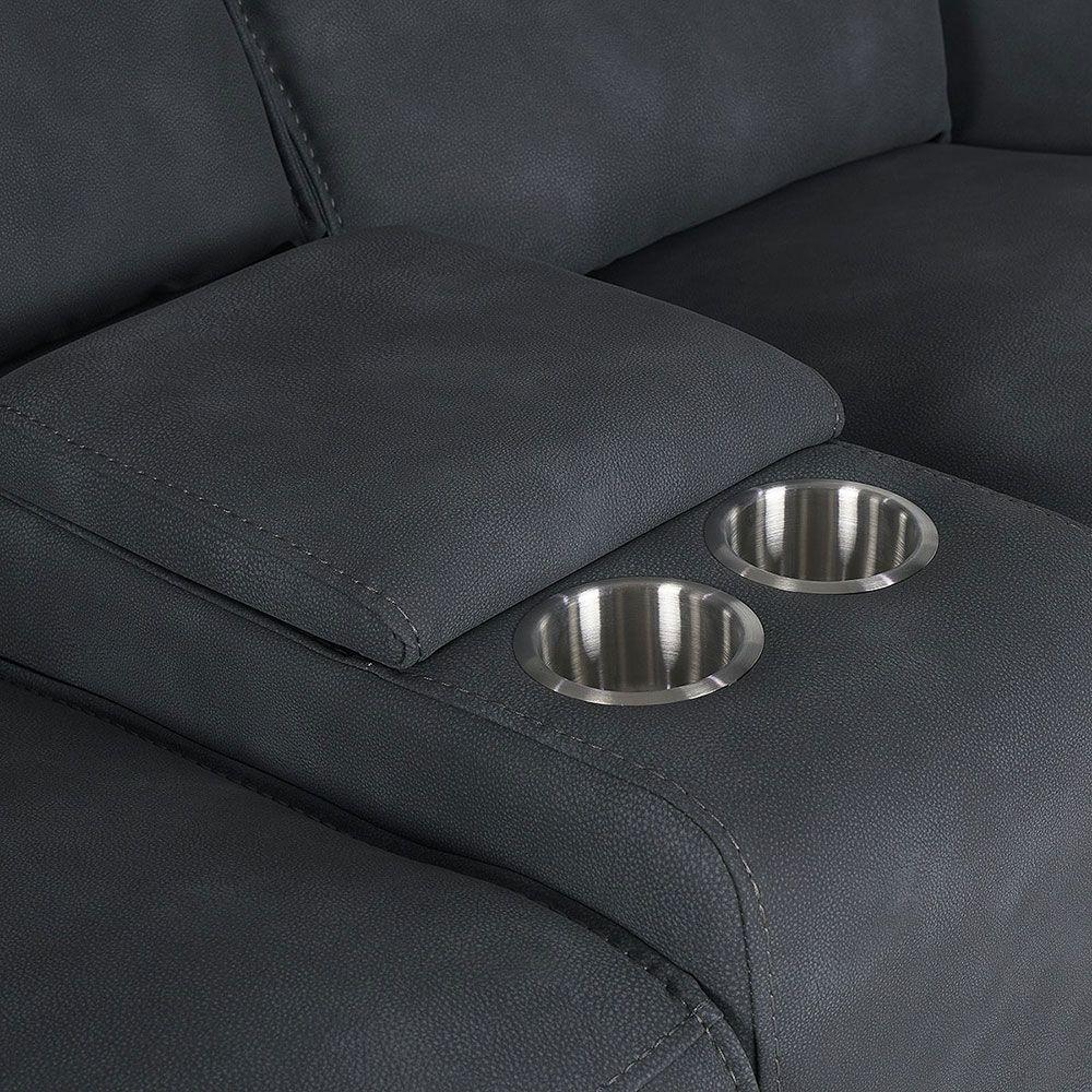 Sofá Reclinable Matt Eléctrico 2 Cuerpos Tela Grafito-8