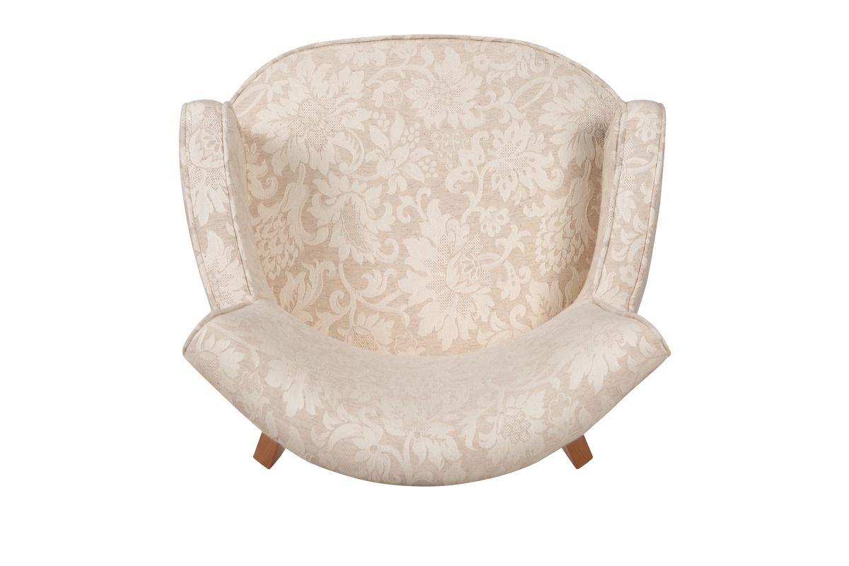 Set 2 Poltronas Rosen Emily Tela Flor Beige-5