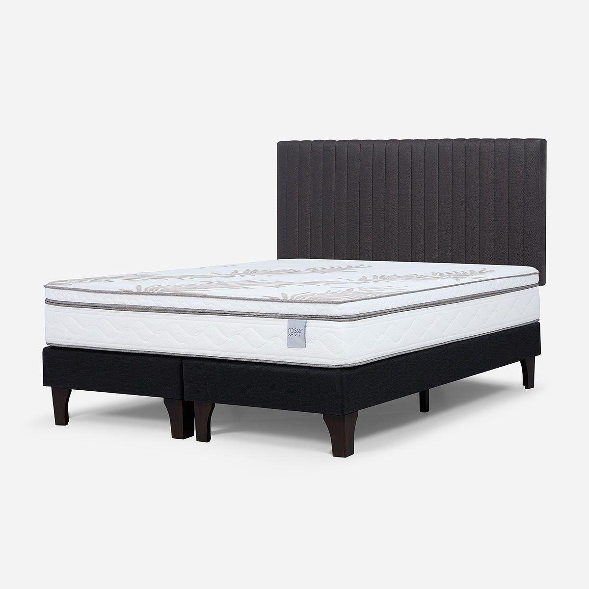 Cama Europea Neo Plus 2 Plazas BD + Respaldo Lucio Grafito-2