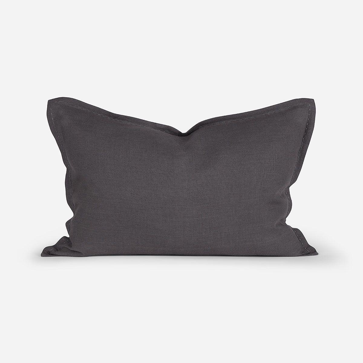 Funda de Cojín Froens Lino 60 x 40 cm Grafito-0