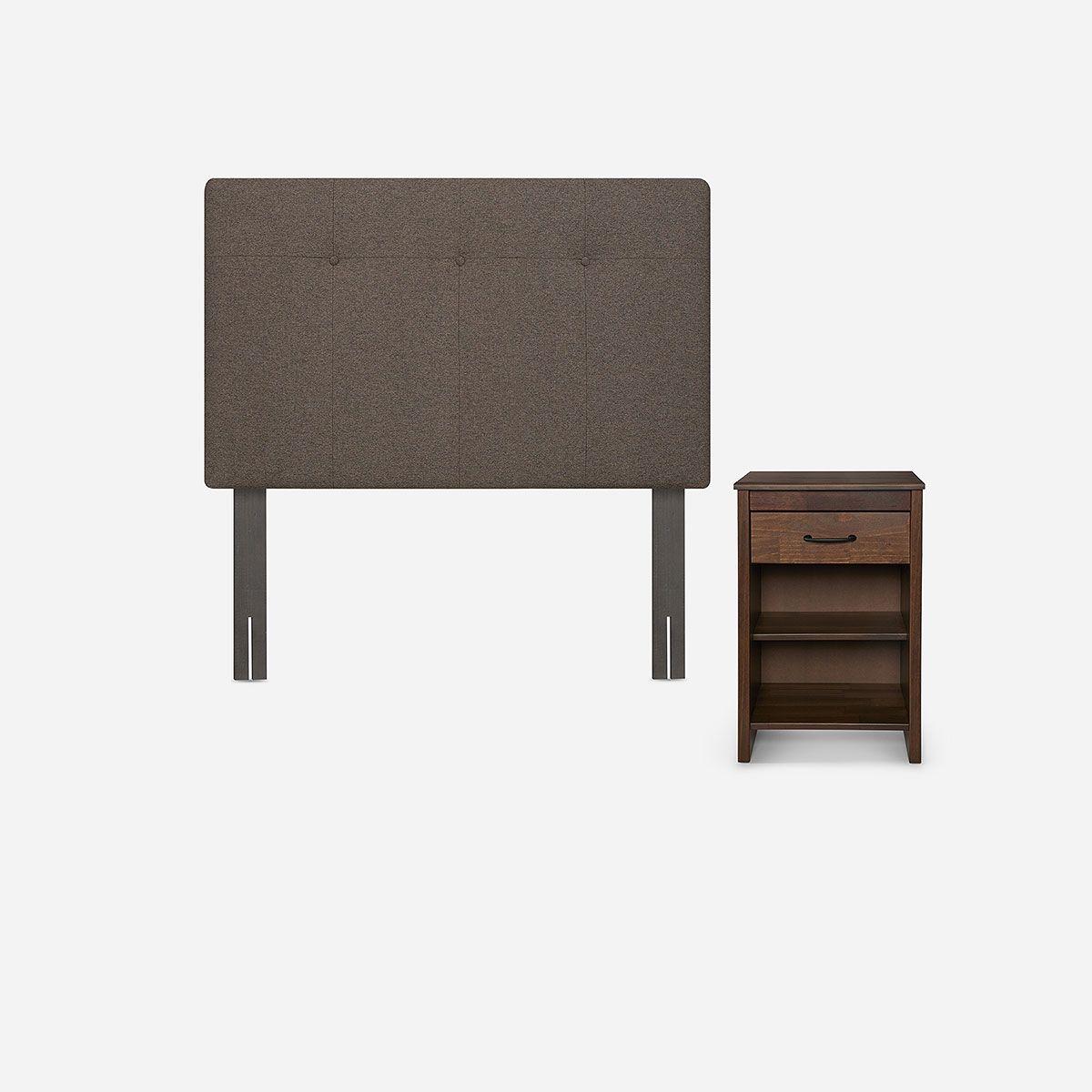 Set Respaldo New Bennet 1.5 Plazas + Velador Maurice-1