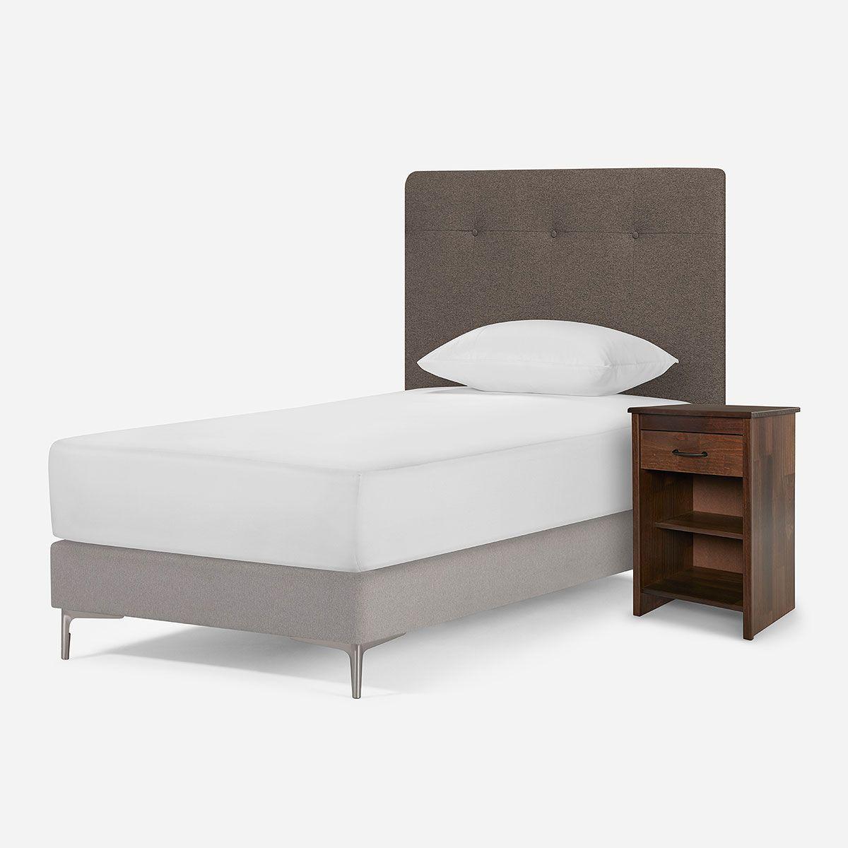 Set Respaldo New Bennet 1.5 Plazas + Velador Maurice-2