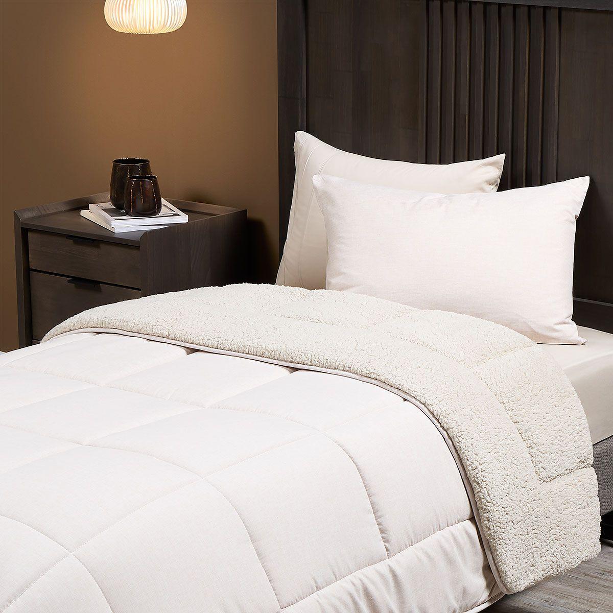 Plumón Sherpa Liso Arena Melange 1 Plaza-2