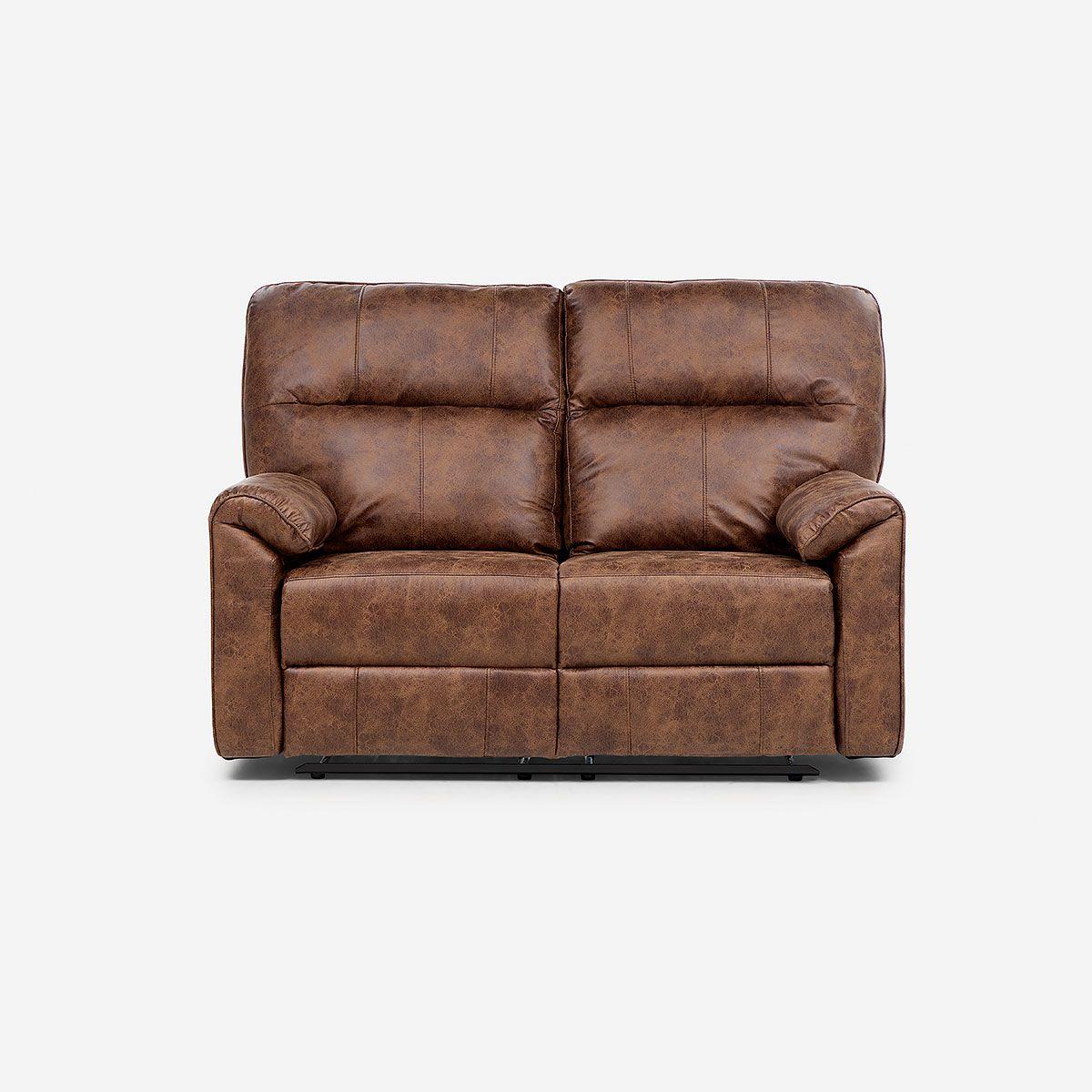 Sofá Reclinable Tolosa 2 Cuerpos Eléctrico Tela Camel-2
