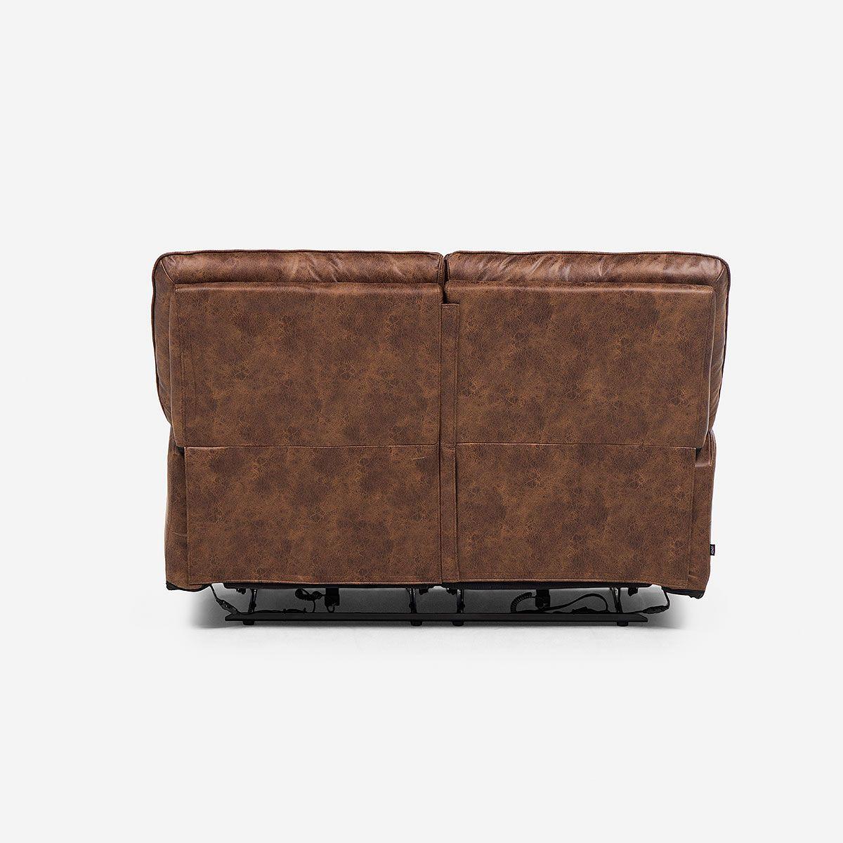 Sofá Reclinable Tolosa 2 Cuerpos Eléctrico Tela Camel-9
