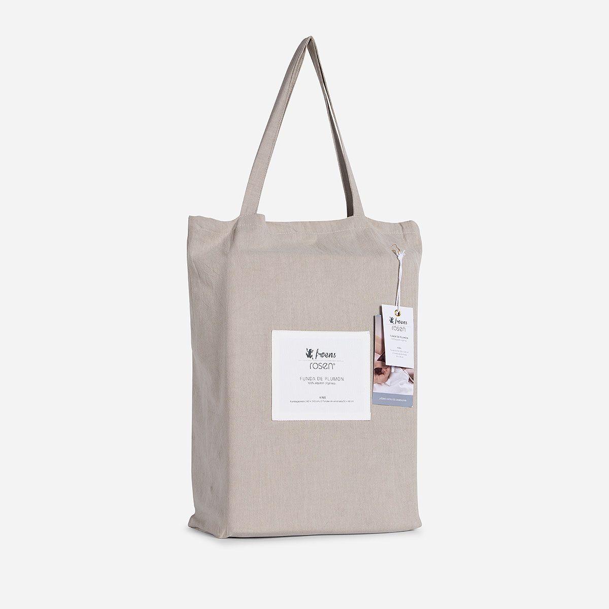 Funda Plumón Froens Algodón Orgánico Beige 2 Plazas-3