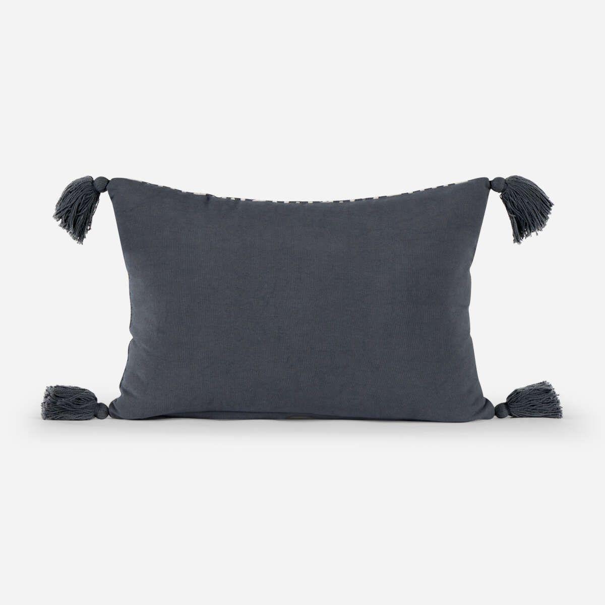 Funda Cojin Bordado Ribete Charcoal 35x50-2