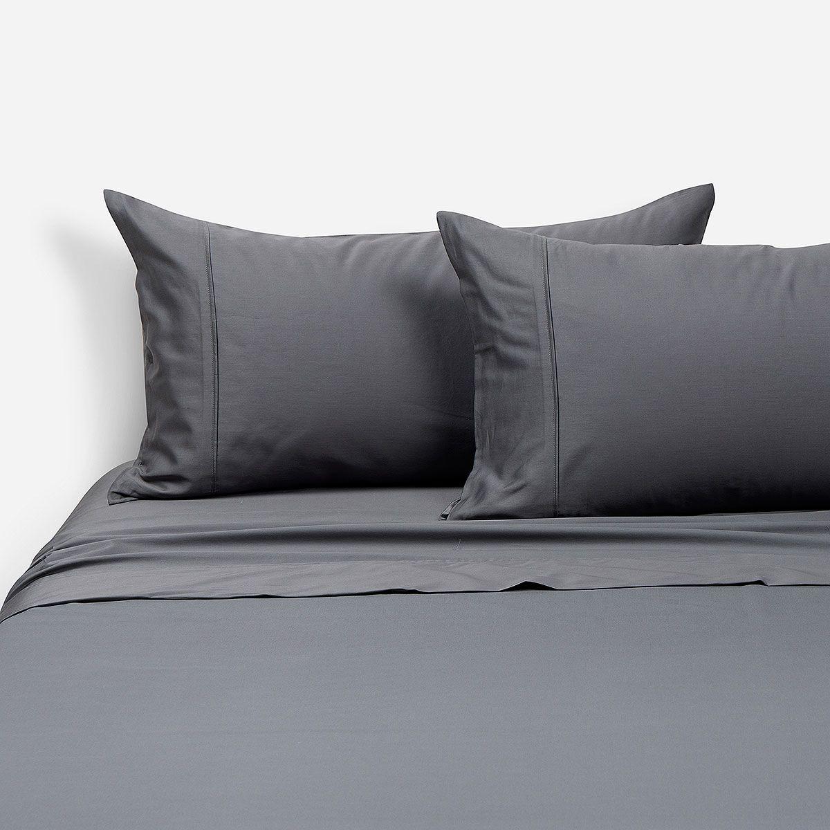 Sábana Rosen 300 Hilos Algodón Lisa Humo Súper King-2