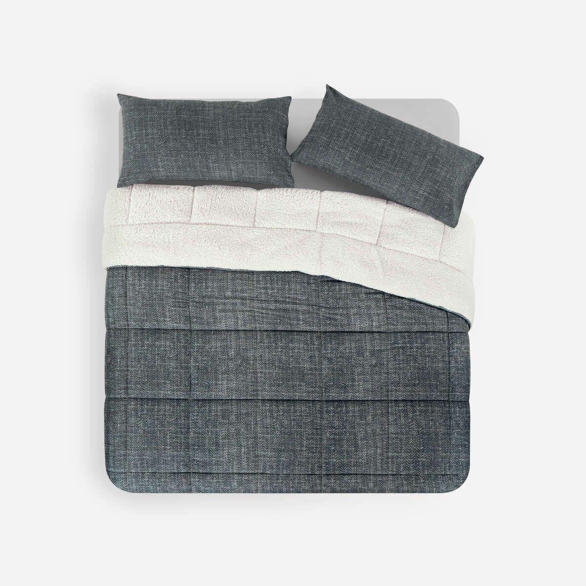 Plumón Alaska Sherpa Liso Navy Super King-0