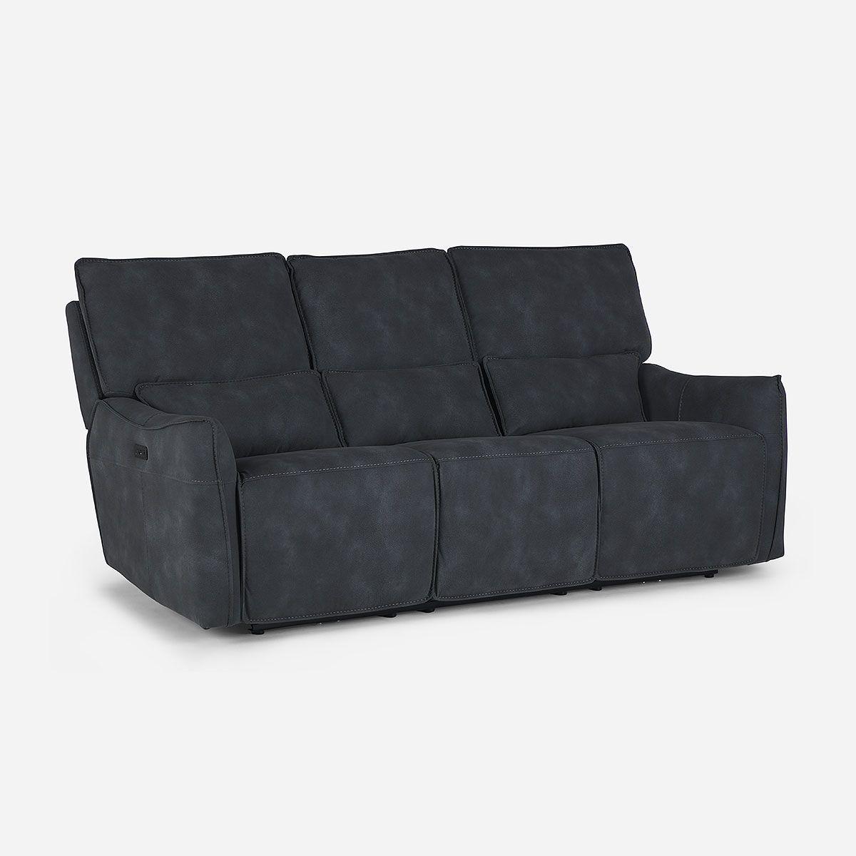 Sofá Reclinable Matt Eléctrico 3 Cuerpos Tela Grafito-1