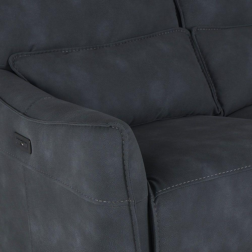Sofá Reclinable Matt Eléctrico 3 Cuerpos Tela Grafito-6