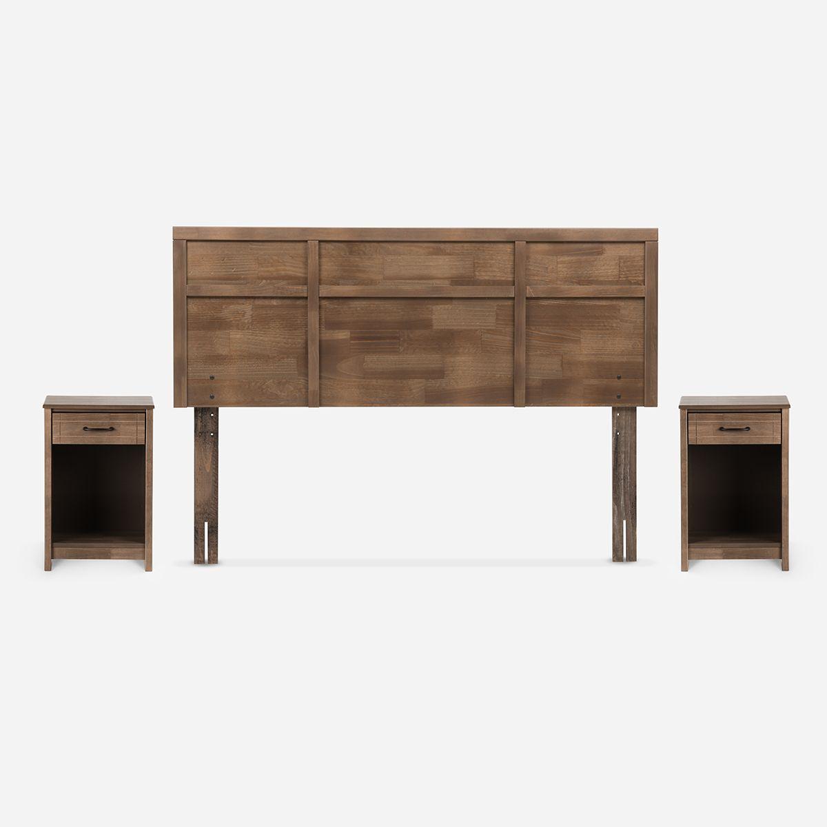 Cama Classique+ Rosen 2 Plazas Con Muebles Robin Tostado-2