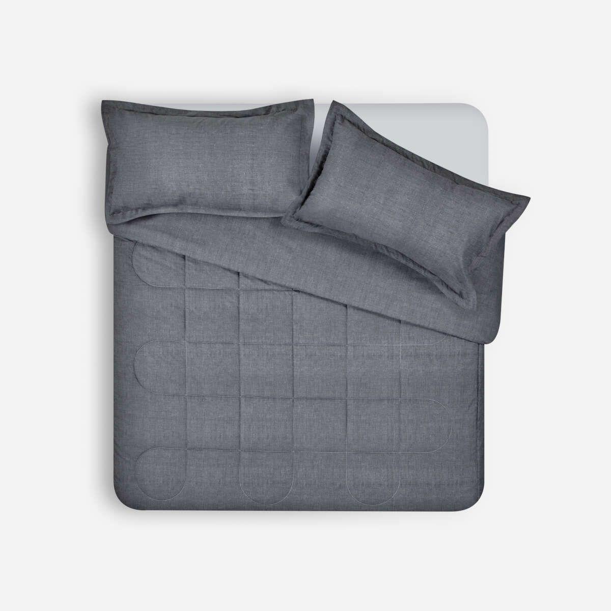 Plumón Unicolor Chambray Charcoal King-0