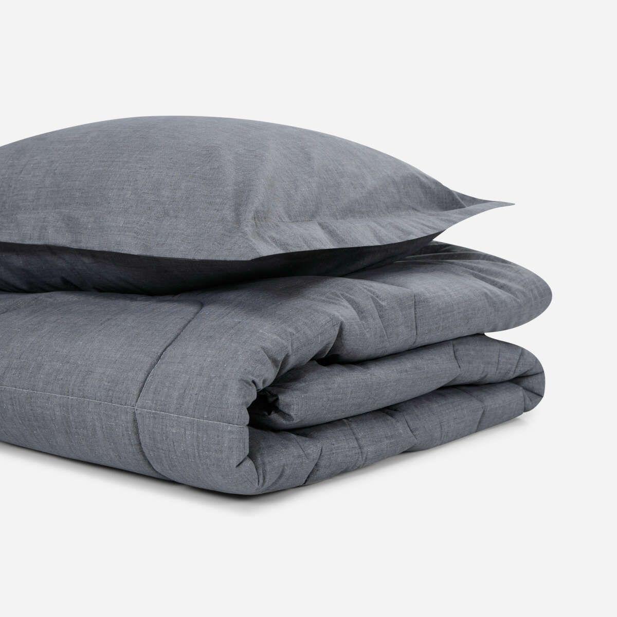 Plumón Unicolor Chambray Charcoal King-2