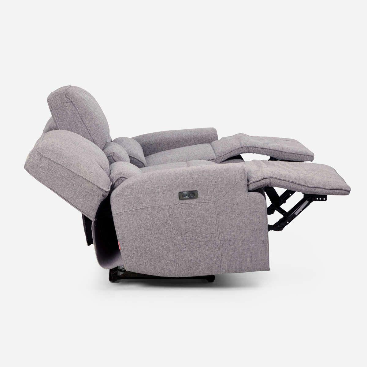 Rosen Sofá Reclinable 3 Cuerpos Eléctrico Jagger Gris-4