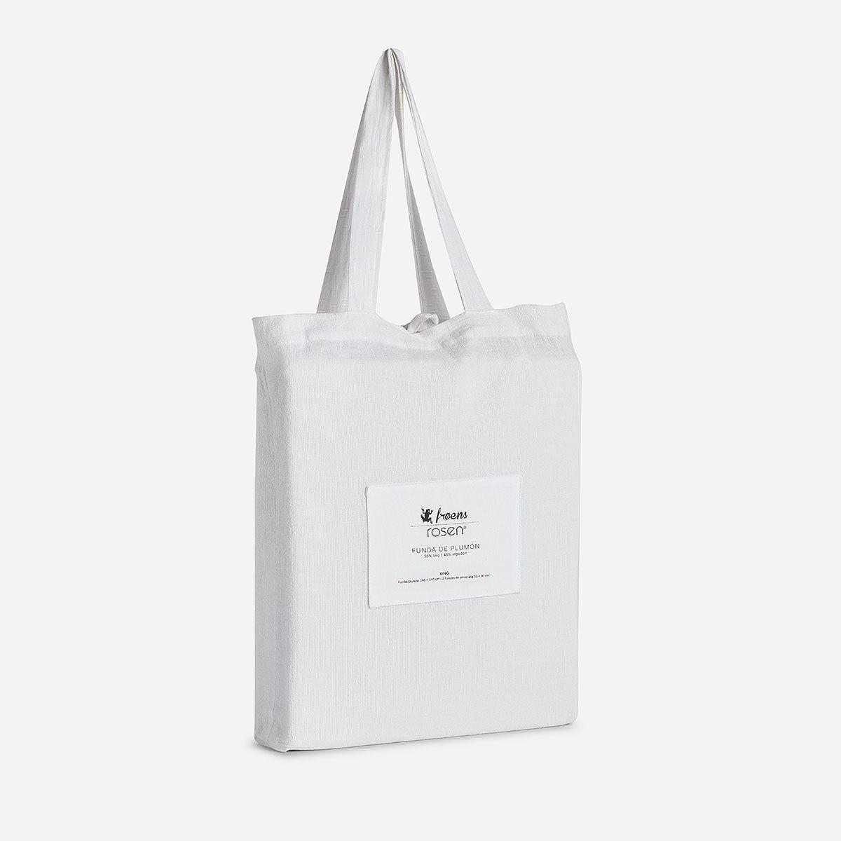 Funda Plumón Froens Lino-Algodón Rayas Crudo 2 Plazas-4