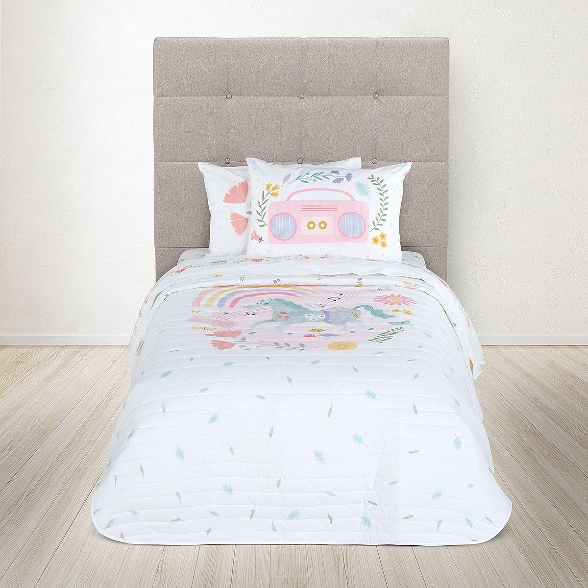 Cubrecama Rosen Kids Algodón Unicornio Folk 1,5 Plazas-2