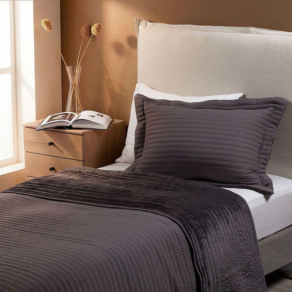 Cobertor Flannel Supersoft Grafito 1.5 Plazas-2