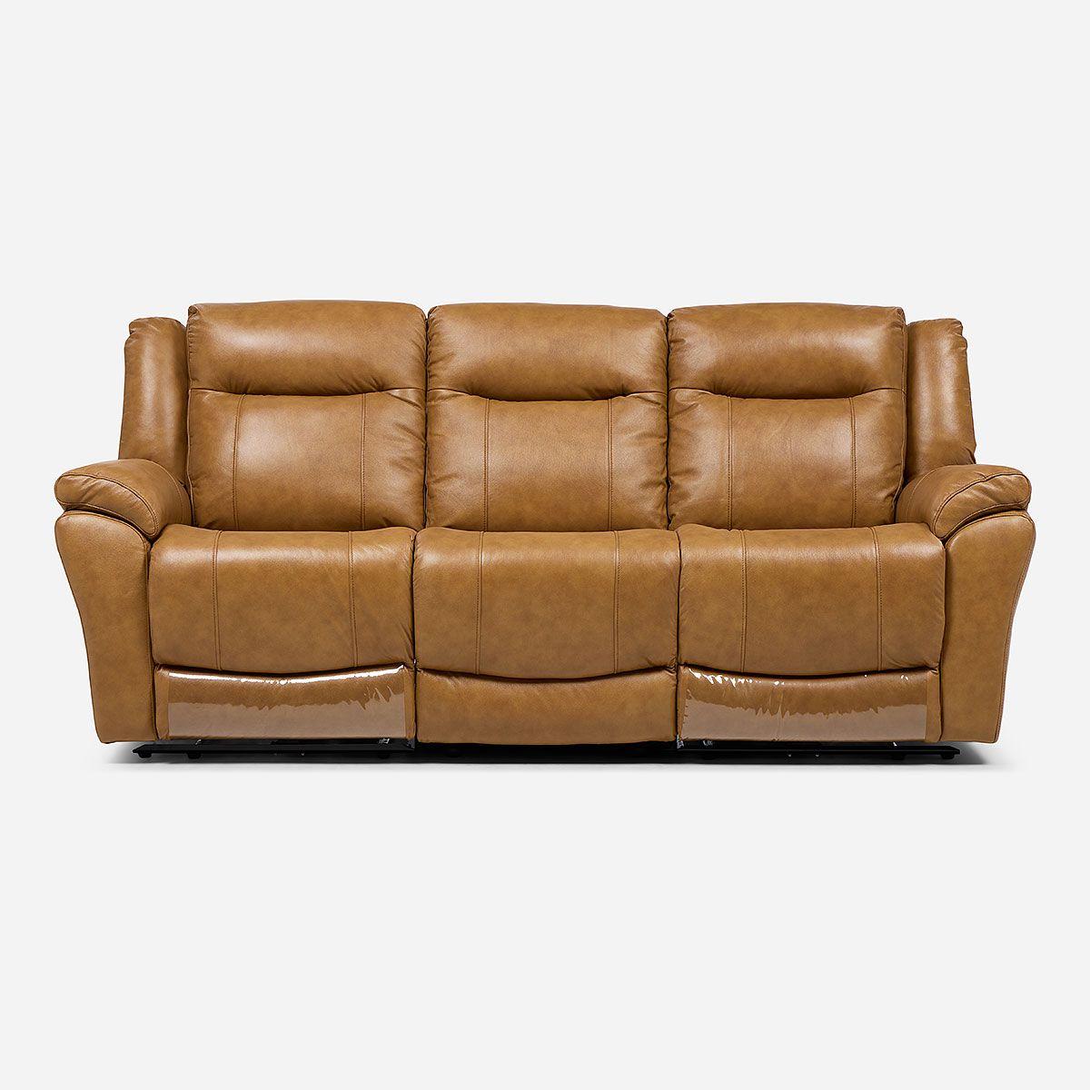 Sofá Reclinable Rimini 3 Cuerpos Eléctrico Cuero Whiskey-5