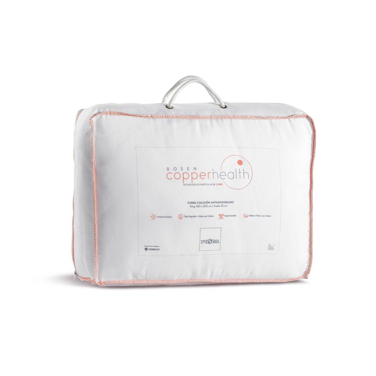 Cubre Colchón Copper Health Impermeable 1 Plaza 90x200 cm-5
