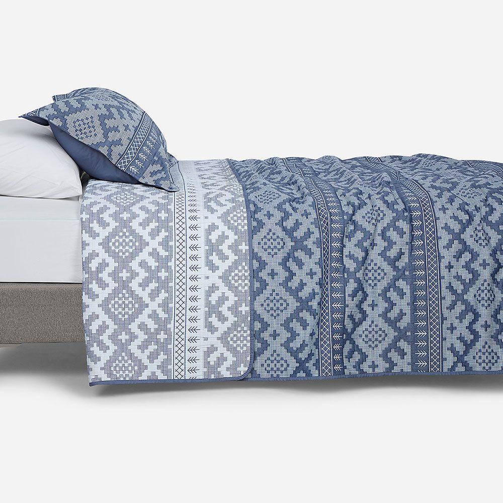 Quilt Jacquard Tribal Denim 1,5 Plazas-2