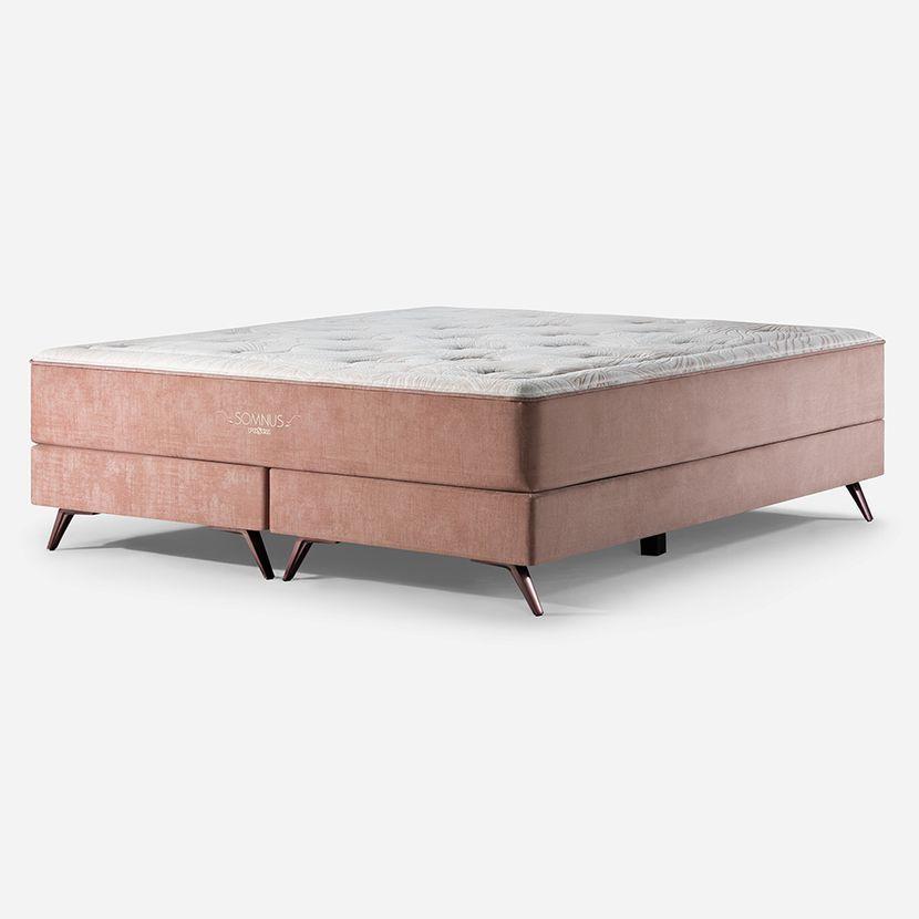 Box Spring Somnus 2 Plazas 150 X 200 Cm Base Dividida Rose-0