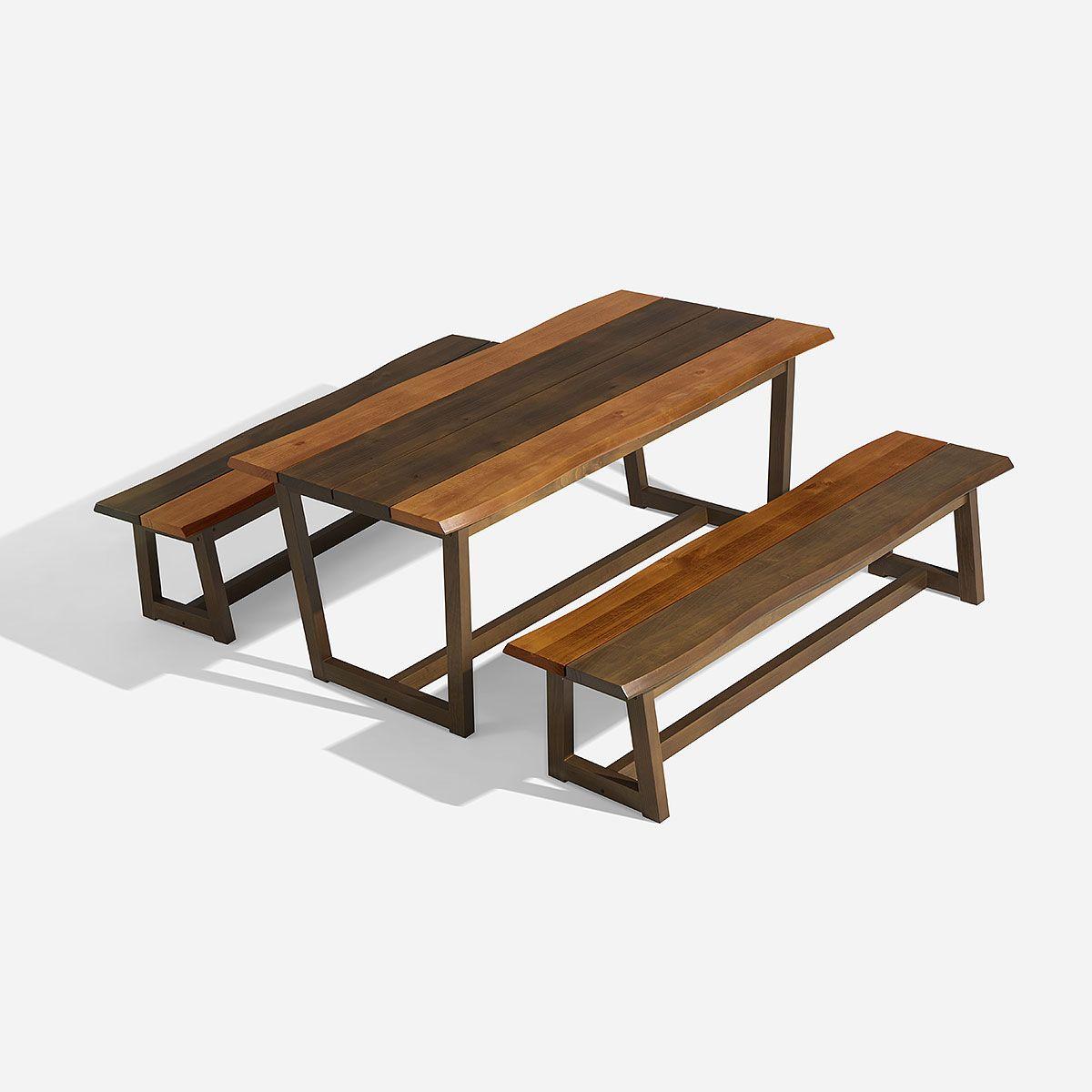 Juego Comedor de Terraza Myrtos 2 Banquetas Bicolor Café-0