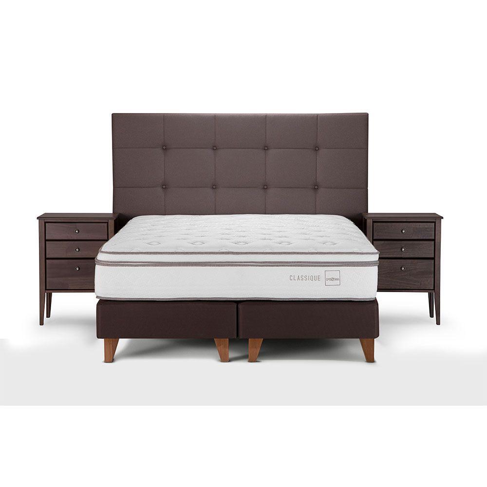 Cama Euro. Rosen Classique+ 2 Plazas Con Muebles Issey Visón-2