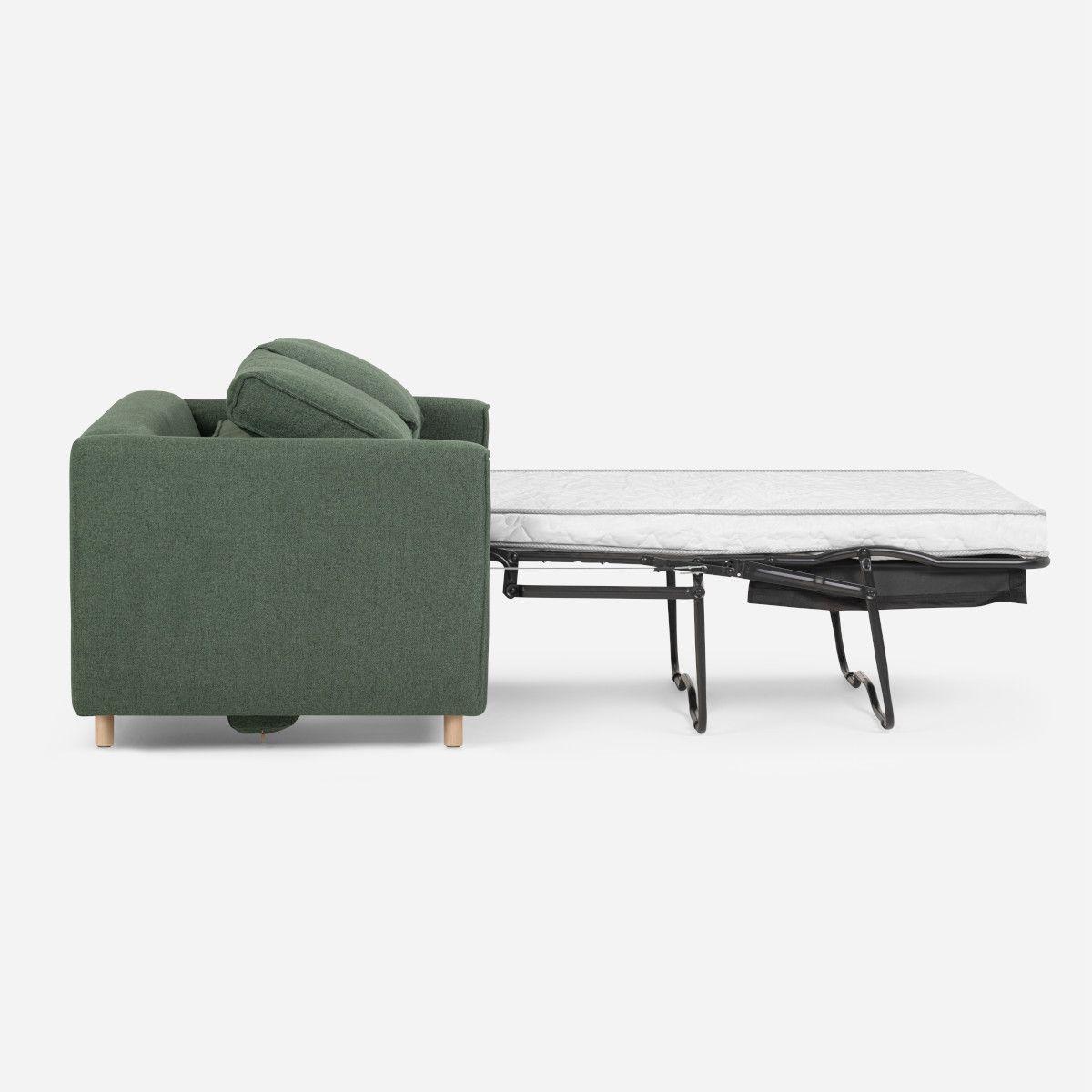 Sofa Cama Rosen Lido 1,5 Cuerpos Tela Verde-2