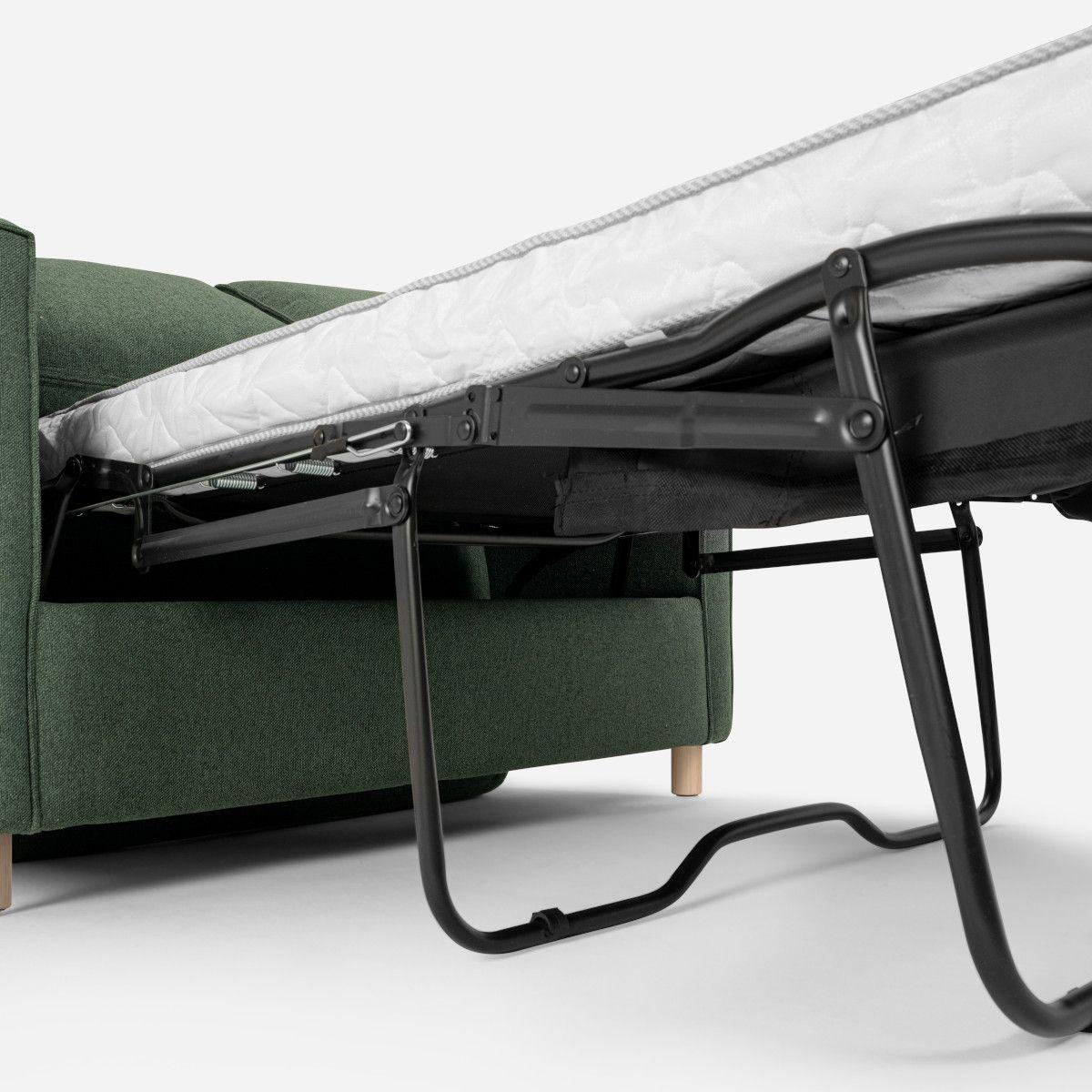 Sofa Cama Rosen Lido 1,5 Cuerpos Tela Verde-4
